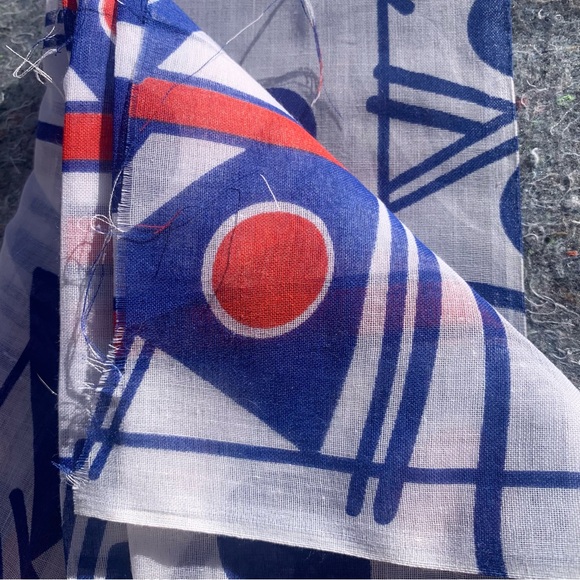 Very cool vintage mid century cotton organza abstract surrealist fabric sewing - Picture 4 of 8